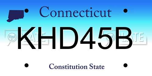 KHD45B Connecticut License Plate
