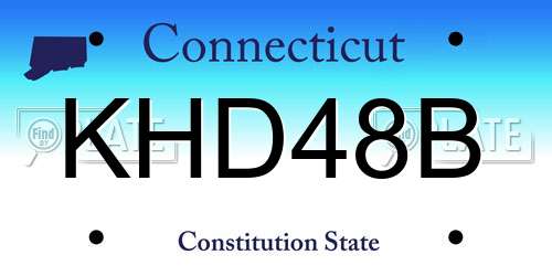 KHD48B Connecticut License Plate