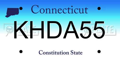 KHDA55 Connecticut License Plate