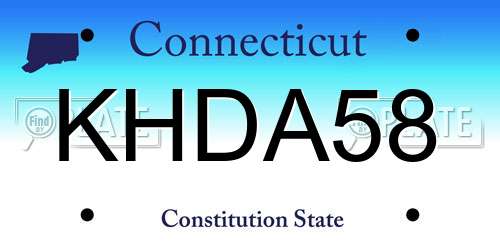 KHDA58 Connecticut License Plate