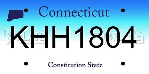 KHH1804 Connecticut License Plate