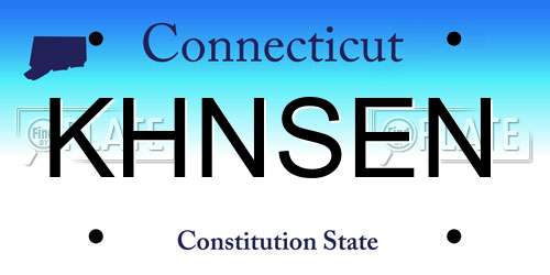 KHNSEN Connecticut License Plate