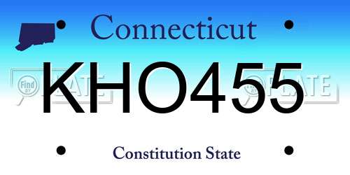 KHO455 Connecticut License Plate