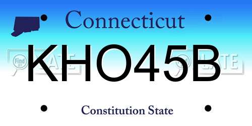 KHO45B Connecticut License Plate