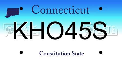 KHO45S Connecticut License Plate