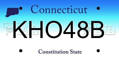 KHO48B Connecticut License Plate