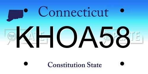 KHOA58 Connecticut License Plate