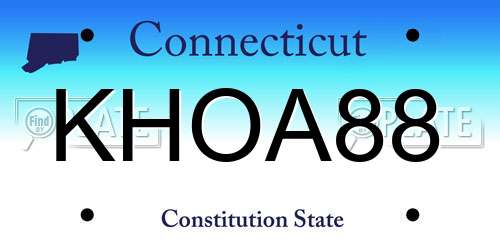 KHOA88 Connecticut License Plate