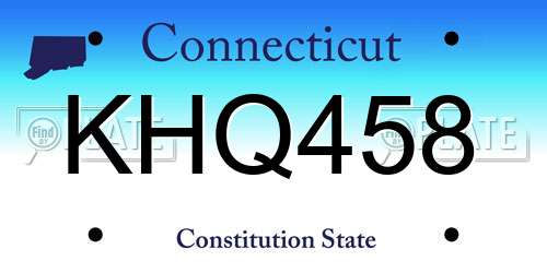 KHQ458 Connecticut License Plate