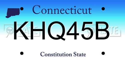 KHQ45B Connecticut License Plate