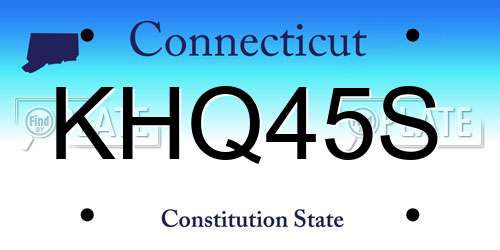 KHQ45S Connecticut License Plate