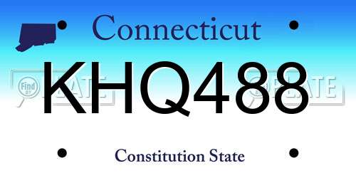 KHQ488 Connecticut License Plate
