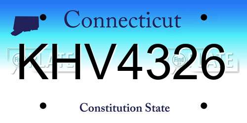 KHV4326 Connecticut License Plate