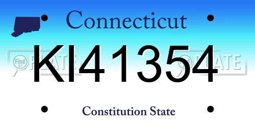 KI41354 Connecticut License Plate