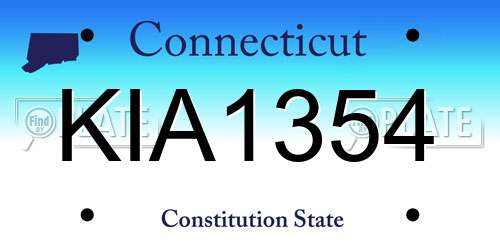 KIA1354 Connecticut License Plate