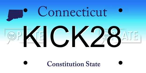 KICK28 Connecticut License Plate