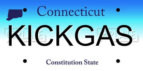 KICKGAS Connecticut License Plate