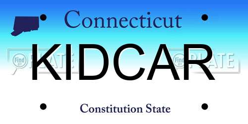 KIDCAR Connecticut License Plate
