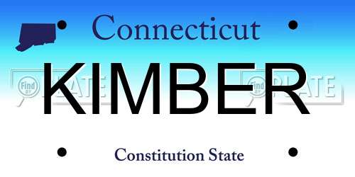 KIMBER Connecticut License Plate