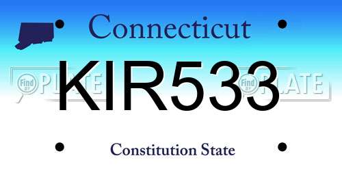 KIR533 Connecticut License Plate