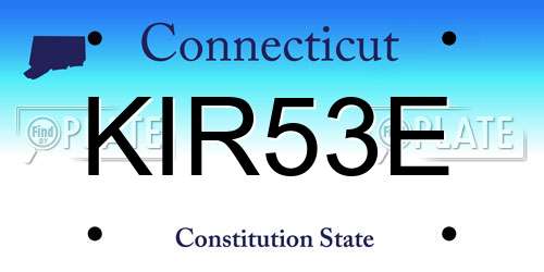 KIR53E Connecticut License Plate