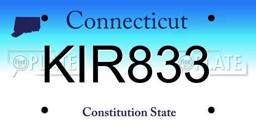 KIR833 Connecticut License Plate
