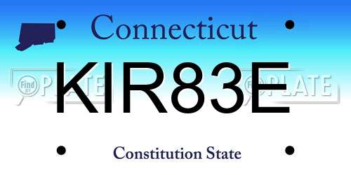 KIR83E Connecticut License Plate