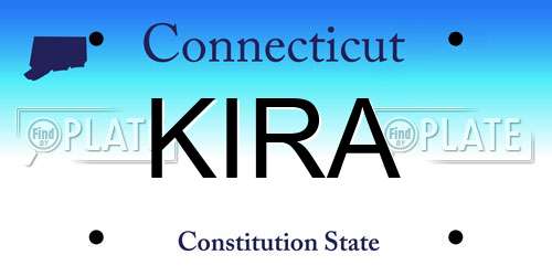 KIRA Connecticut License Plate