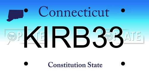 KIRB33 Connecticut License Plate