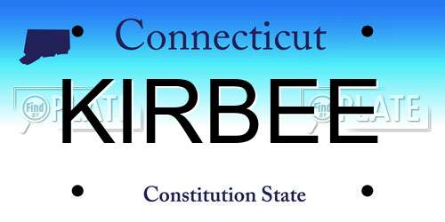 KIRBEE Connecticut License Plate