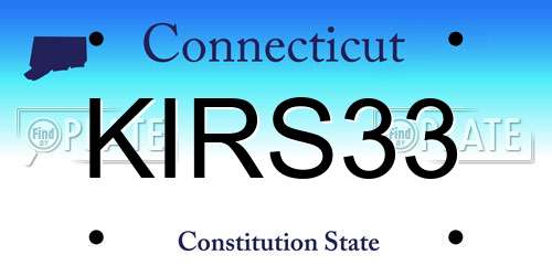 KIRS33 Connecticut License Plate