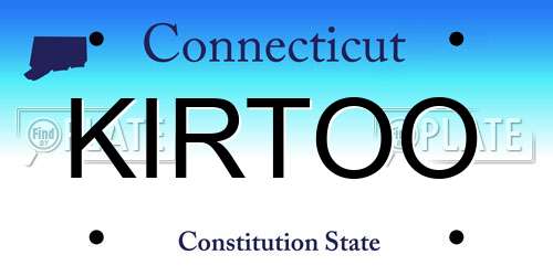 KIRTOO Connecticut License Plate