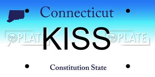 KISS Connecticut License Plate