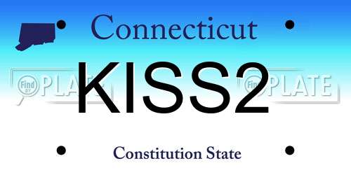 KISS2 Connecticut License Plate