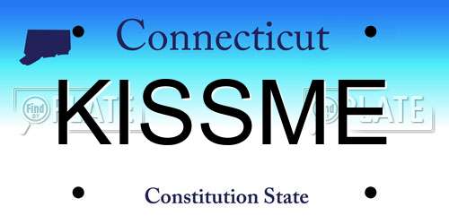 KISSME Connecticut License Plate