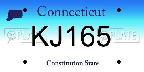 KJ165 Connecticut License Plate