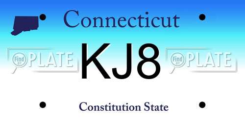 KJ8 Connecticut License Plate