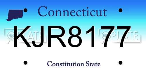 KJR8177 Connecticut License Plate