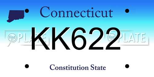 KK622 Connecticut License Plate