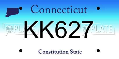 KK627 Connecticut License Plate