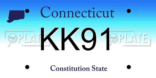 KK91 Connecticut License Plate