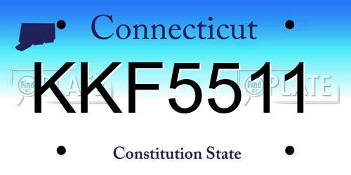 KKF5511 Connecticut License Plate