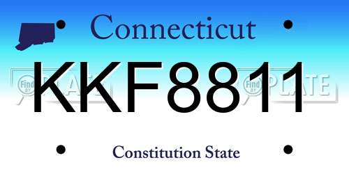 KKF8811 Connecticut License Plate