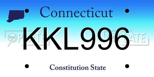 KKL996 Connecticut License Plate