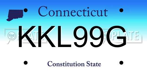 KKL99G Connecticut License Plate