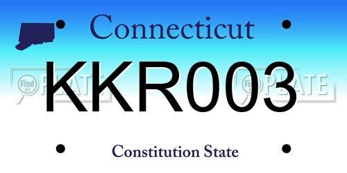 KKR003 Connecticut License Plate