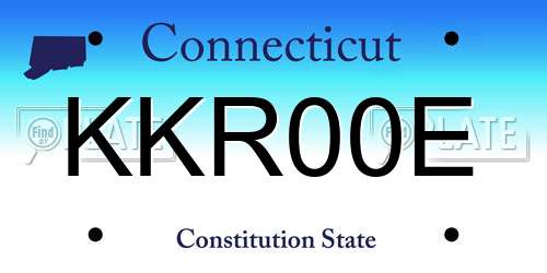 KKR00E Connecticut License Plate
