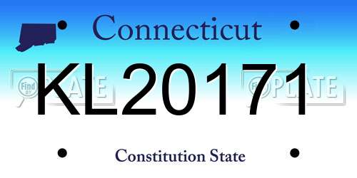 KL20171 Connecticut License Plate