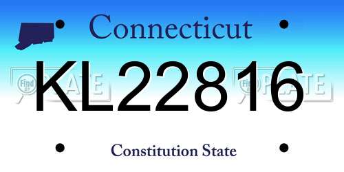 KL22816 Connecticut License Plate