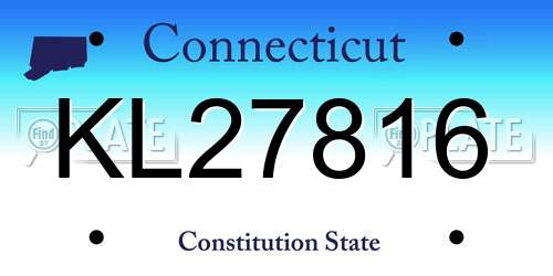 KL27816 Connecticut License Plate